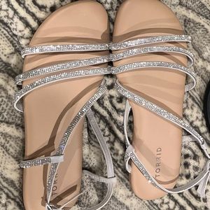 Silver Rhinestone Sandals